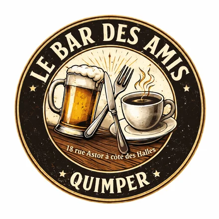 Logo du Bar des Amis, 18 rue Astor à Quimper, partenaire de l'Odyssée des phares