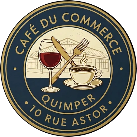 Logo du Café du Commerce, 10 rue Astor à Quimper, partenaire de l'Odyssée des phares